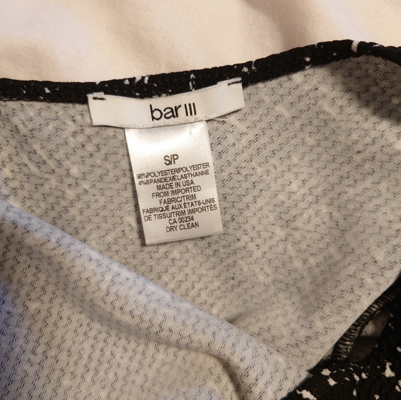 Black and white mini dress Bar III size small - Picture 3 of 3